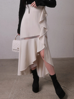 LIP SERVICE(リップサービス) |シアーラインラッフルロングスカート