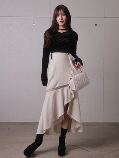 LIP SERVICE(リップサービス) |シアーラインラッフルロングスカート