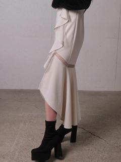 LIP SERVICE(リップサービス) |シアーラインラッフルロングスカート