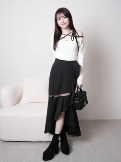 LIP SERVICE(リップサービス) |シアーラインラッフルロングスカート