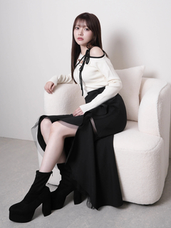 LIP SERVICE(リップサービス) |シアーラインラッフルロングスカート