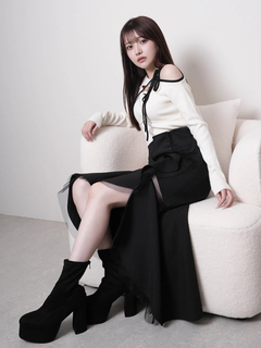 LIP SERVICE(リップサービス) |シアーラインラッフルロングスカート