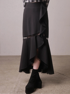 LIP SERVICE(リップサービス) |シアーラインラッフルロングスカート