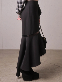 LIP SERVICE(リップサービス) |シアーラインラッフルロングスカート