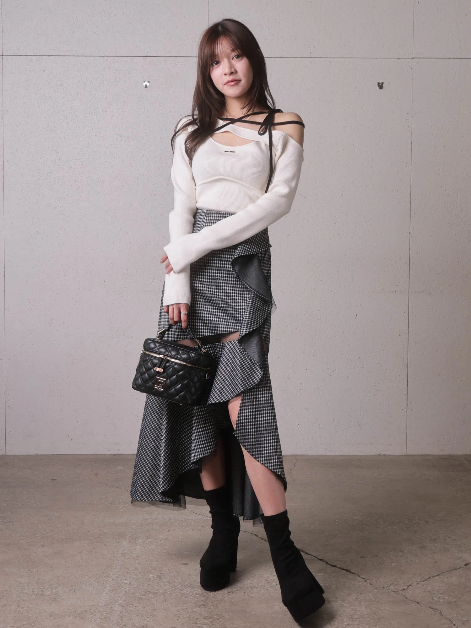 LIP SERVICE（リップサービス）｜ シアーラインラッフルロングスカート