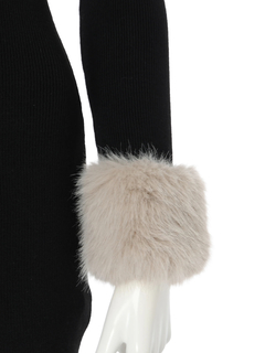 LIP SERVICE(リップサービス) |ファーオフショルボタンニットワンピース