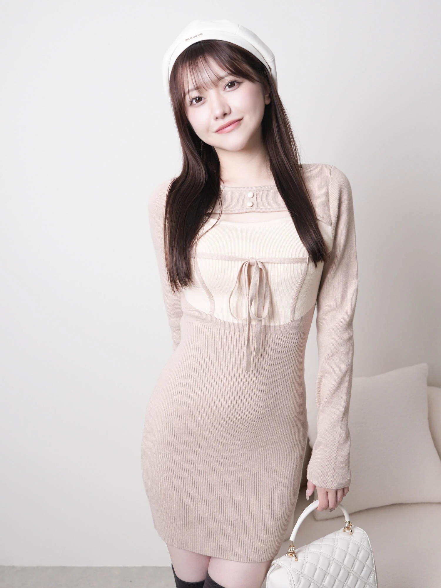 オープンリボンチェックワンピース BUBBLES】オープンリボンチェックワンピース | sparkling mall