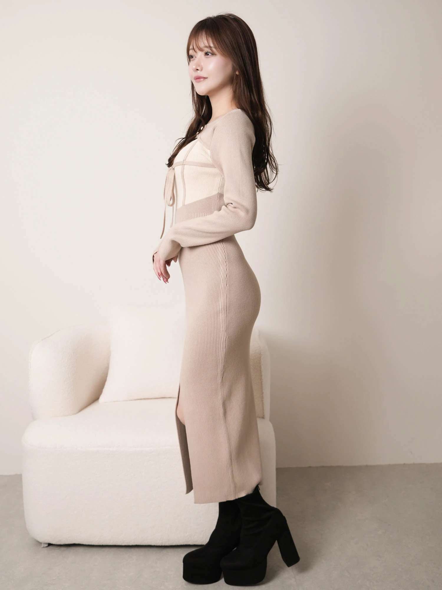 オープンリボンチェックワンピース BUBBLES】オープンリボンチェックワンピース | sparkling mall