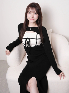 LIP SERVICE(リップサービス) |デコルテオープンバイカラーリボンニットワンピース