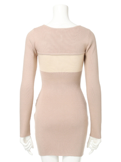 LIP SERVICE(リップサービス) |デコルテオープンバイカラーリボンニットワンピース