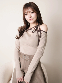 LIP SERVICE(リップサービス) |アシメオフショルストラップニット