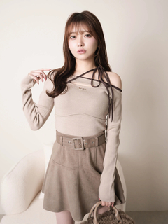 LIP SERVICE(リップサービス) |アシメオフショルストラップニット