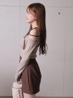 LIP SERVICE(リップサービス) |アシメオフショルストラップニット