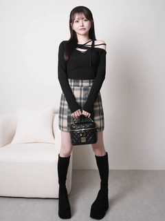 LIP SERVICE(リップサービス) |アシメオフショルストラップニット