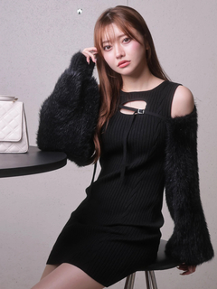 LIP SERVICE(リップサービス) |デコルテオープンドッキングニットワンピース