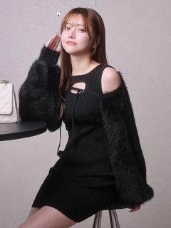 LIP SERVICE(リップサービス) |デコルテオープンドッキングニットワンピース