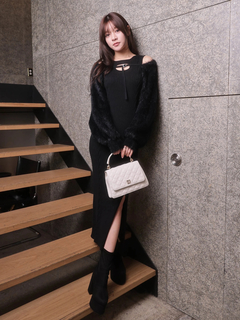 LIP SERVICE(リップサービス) |デコルテオープンドッキングニットワンピース