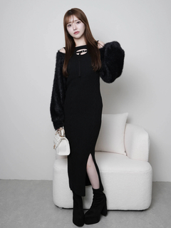 LIP SERVICE(リップサービス) |デコルテオープンドッキングニットワンピース