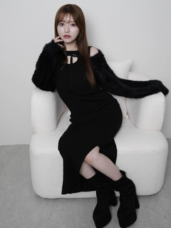 LIP SERVICE(リップサービス) |デコルテオープンドッキングニットワンピース