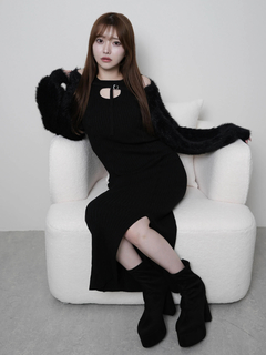 LIP SERVICE(リップサービス) |デコルテオープンドッキングニットワンピース