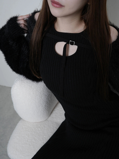 LIP SERVICE(リップサービス) |デコルテオープンドッキングニットワンピース