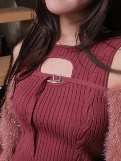 LIP SERVICE(リップサービス) |デコルテオープンドッキングニットワンピース