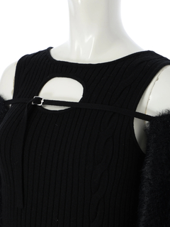 LIP SERVICE(リップサービス) |デコルテオープンドッキングニットワンピース