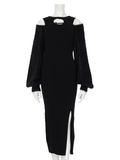 LIP SERVICE(リップサービス) |デコルテオープンドッキングニットワンピース