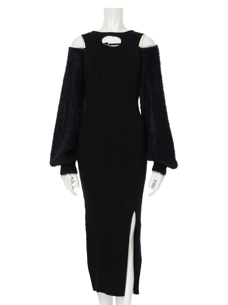 lipservice デコルテオープンドッキングニットワンピース LIP SERVICE（リップサービス）｜ デコルテオープンドッキングニット