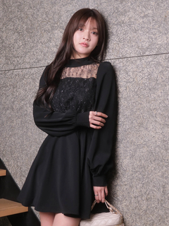 LIP SERVICE(リップサービス) |レースドッキングフレアワンピース