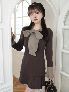 LIP SERVICE(リップサービス) |フロントZIPニットプリーツワンピース