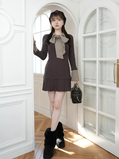 LIP SERVICE(リップサービス) |フロントZIPニットプリーツワンピース