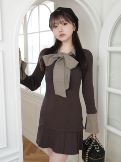 LIP SERVICE(リップサービス) |フロントZIPニットプリーツワンピース