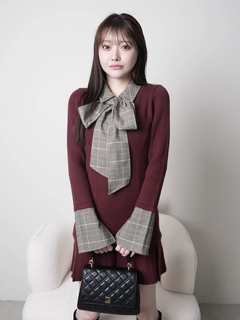 LIP SERVICE(リップサービス) |フロントZIPニットプリーツワンピース