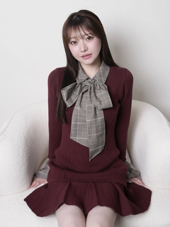 LIP SERVICE(リップサービス) |フロントZIPニットプリーツワンピース