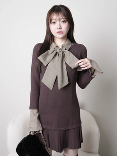 LIP SERVICE(リップサービス) |フロントZIPニットプリーツワンピース