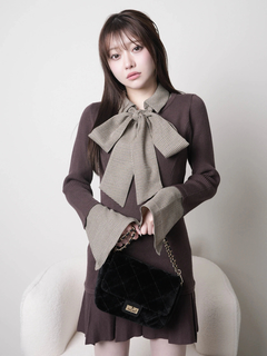 LIP SERVICE(リップサービス) |フロントZIPニットプリーツワンピース