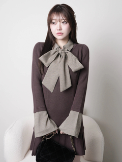 LIP SERVICE(リップサービス) |フロントZIPニットプリーツワンピース