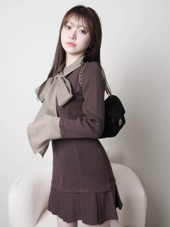 LIP SERVICE(リップサービス) |フロントZIPニットプリーツワンピース