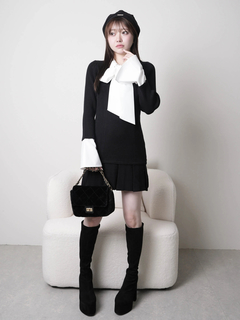 LIP SERVICE(リップサービス) |フロントZIPニットプリーツワンピース