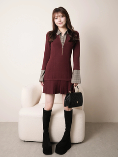 LIP SERVICE(リップサービス) |フロントZIPニットプリーツワンピース