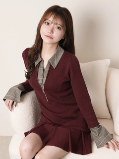 LIP SERVICE(リップサービス) |フロントZIPニットプリーツワンピース