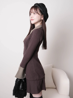 LIP SERVICE(リップサービス) |フロントZIPニットプリーツワンピース