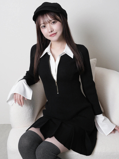 LIP SERVICE(リップサービス) |フロントZIPニットプリーツワンピース