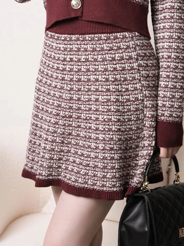 LIP SERVICE(リップサービス) |インナーショーパン付ツイードニットフレアスカート