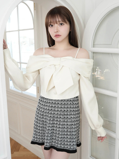 LIP SERVICE(リップサービス) |インナーショーパン付ツイードニットフレアスカート