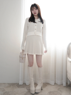 LIP SERVICE(リップサービス) |インナーショーパン付ツイードニットフレアスカート