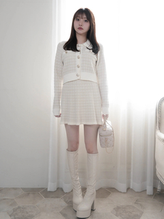 LIP SERVICE(リップサービス) |インナーショーパン付ツイードニットフレアスカート