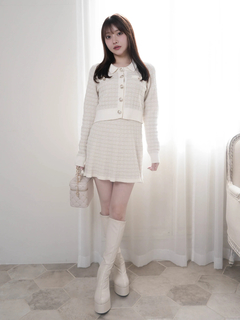 LIP SERVICE(リップサービス) |インナーショーパン付ツイードニットフレアスカート