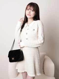 LIP SERVICE(リップサービス) |インナーショーパン付ツイードニットフレアスカート